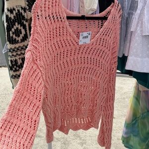 American Eagle Outfitters Pink Knit Swim Coverup